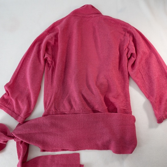 Boden Sweater Womens 2 Pink Linen Wrap Style 3/4 Length Sleeves - Picture 12 of 15